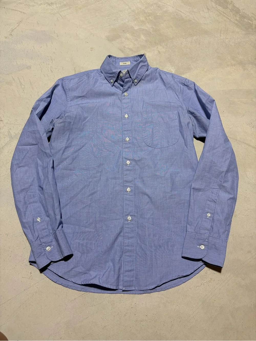 J. Crew secret wash shirting Men's Blue cotton Button-Down Shirt small slim